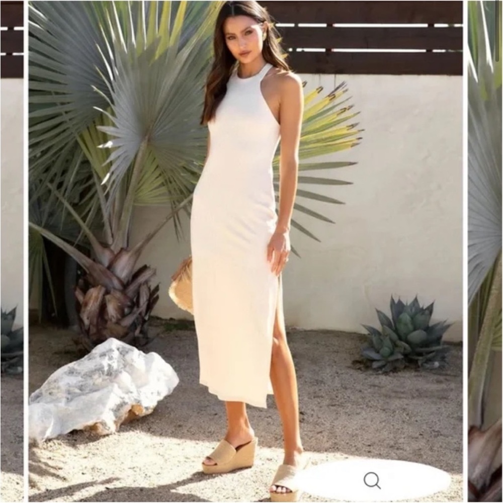 Vici Cream Midi Dress size L